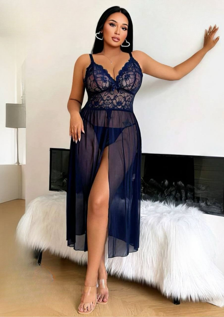 لانجيري طويل شفاف بفتحه من عند البطن