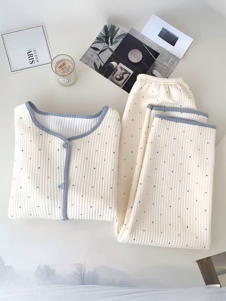 بيجامه قطيفه مزوده بازرار