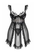 Sheer Lace Lingerie with Pearl Details