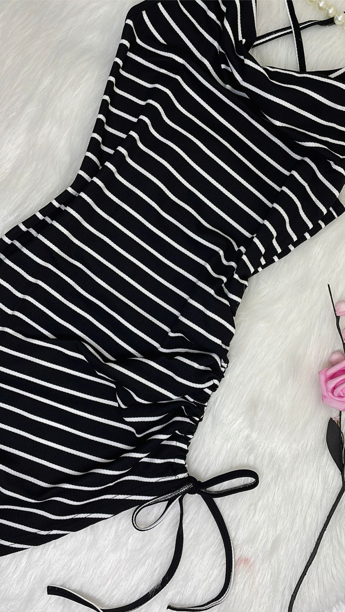 Striped Drawstring Dress