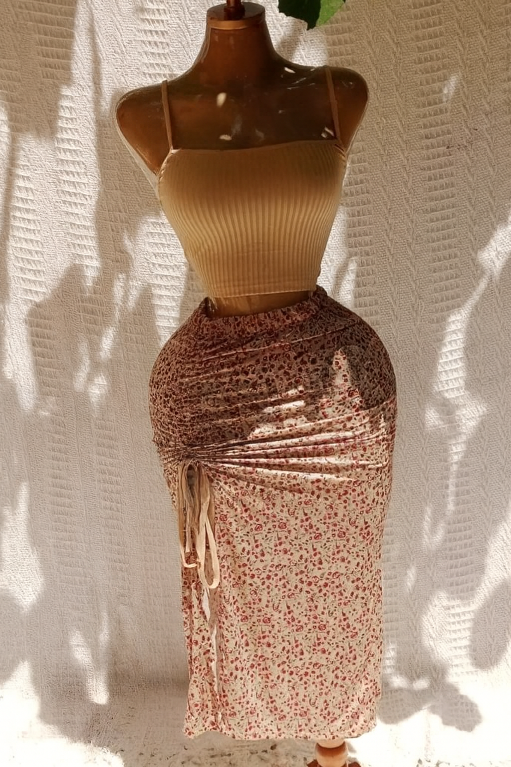 Floral Drawstring Skirt Set