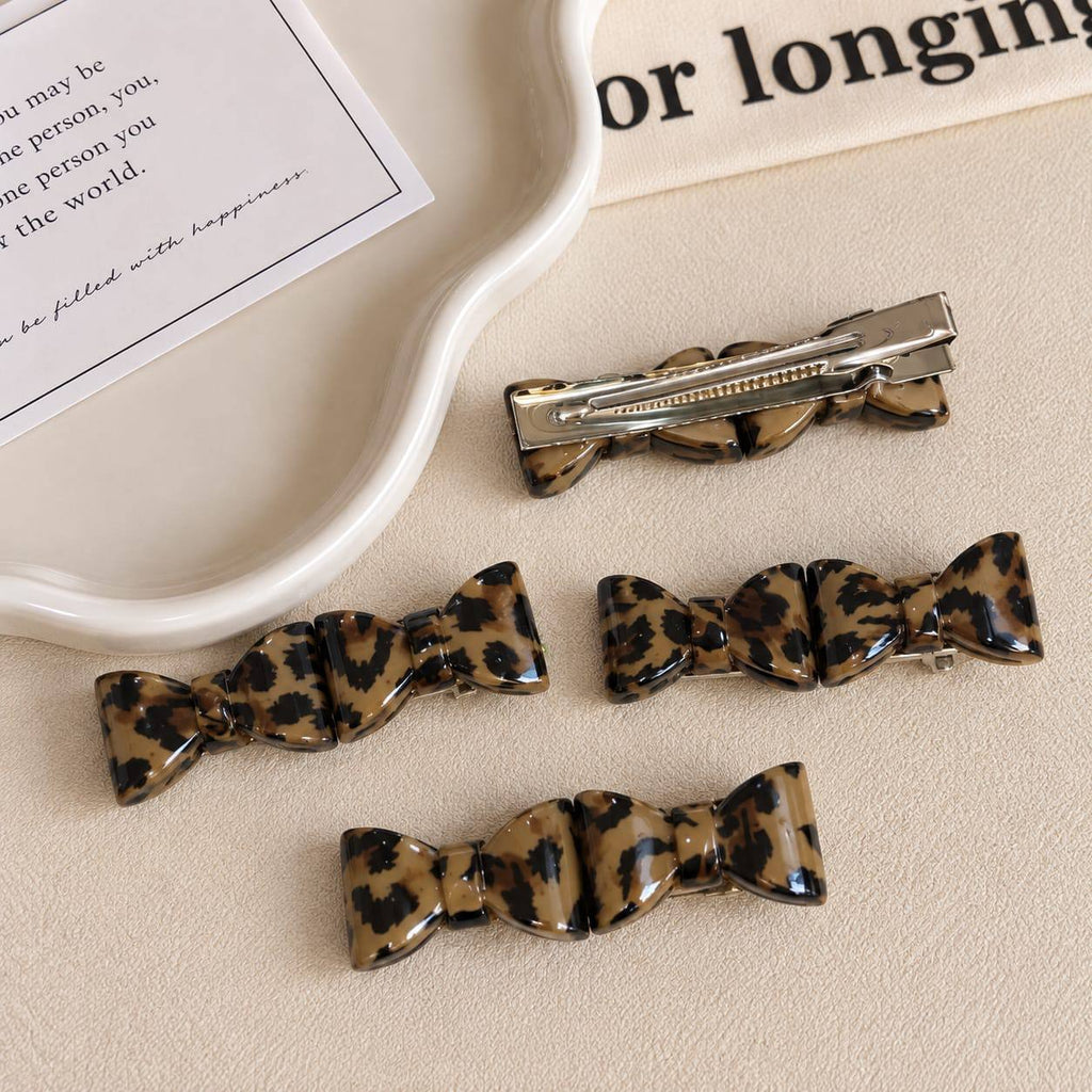 Tiger-Print Hair Clip Set