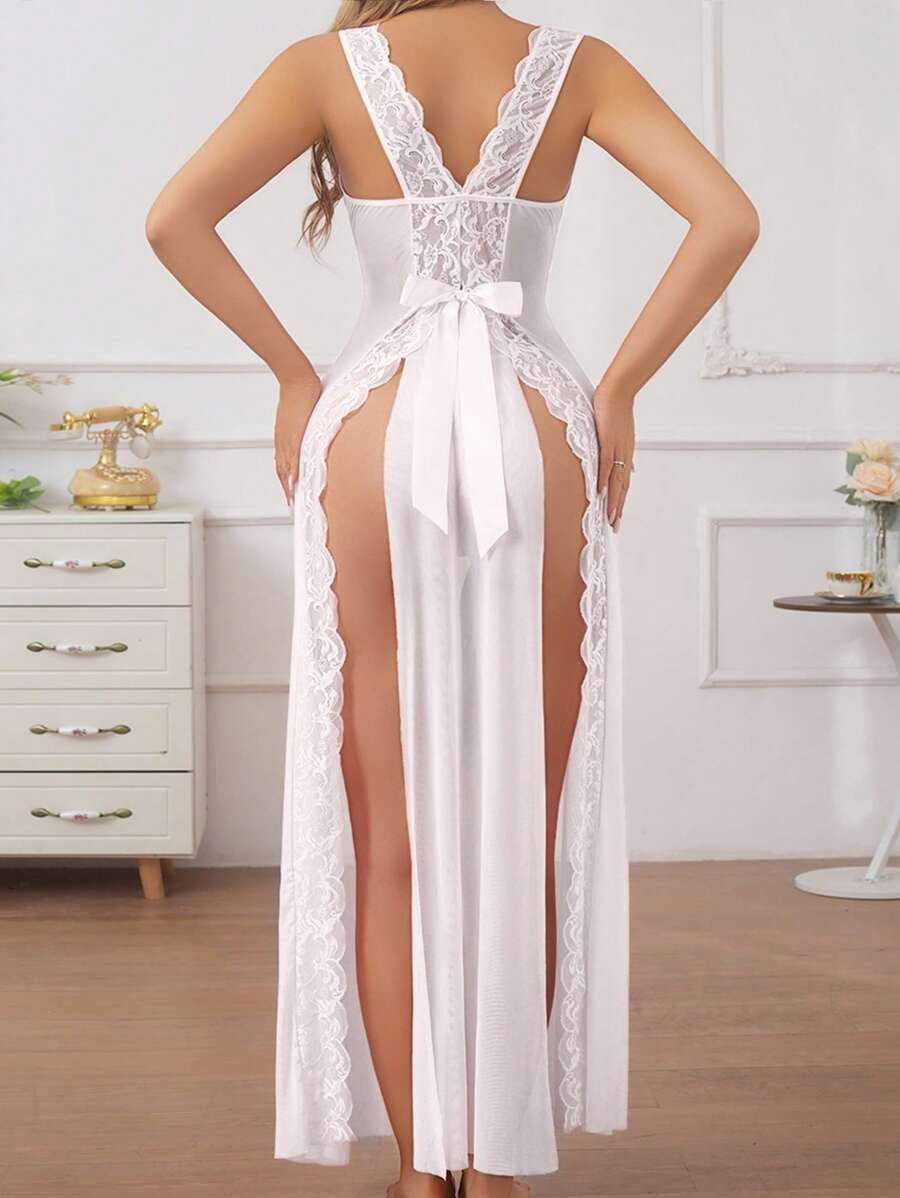 Long Sheer Backless Lingerie