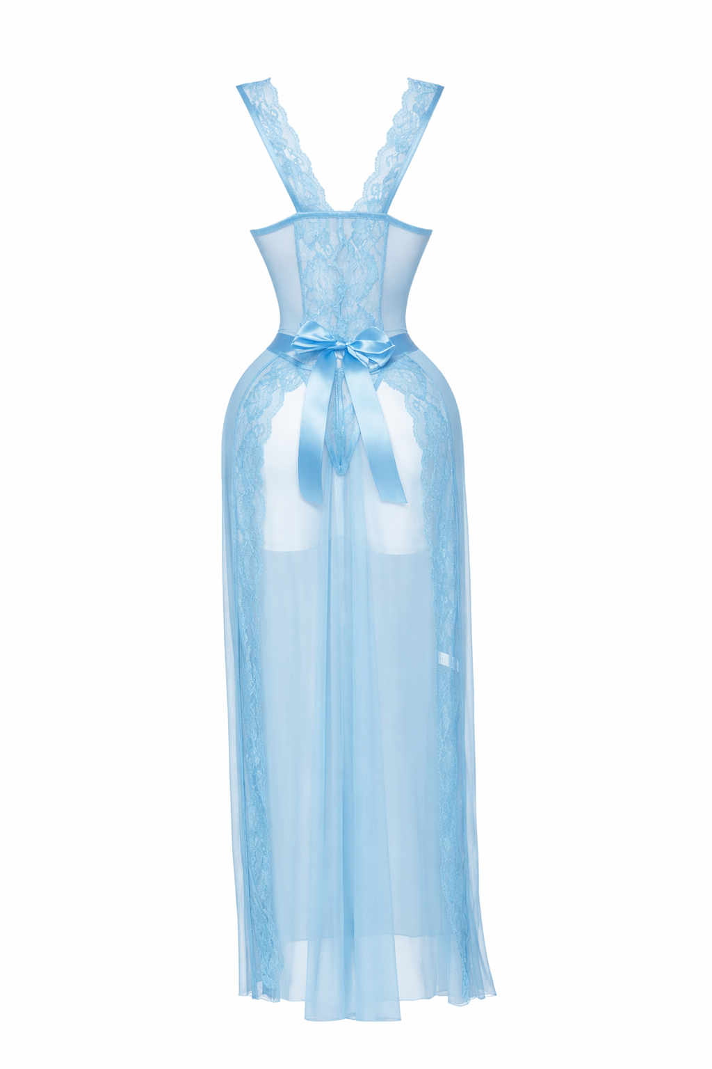 Long Sheer Backless Lingerie