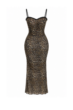 Tiger Maxi Dress with Lace