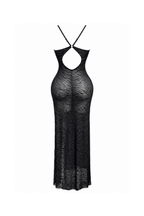 Long Sheer Lace Lingerie with Back Cutout