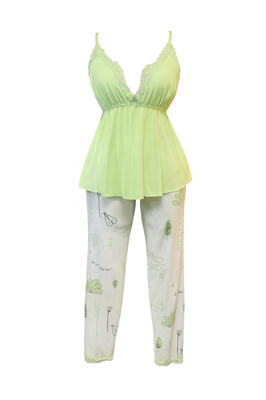 بيجامه بنطلون حماله رفيعه بطابعه الورد