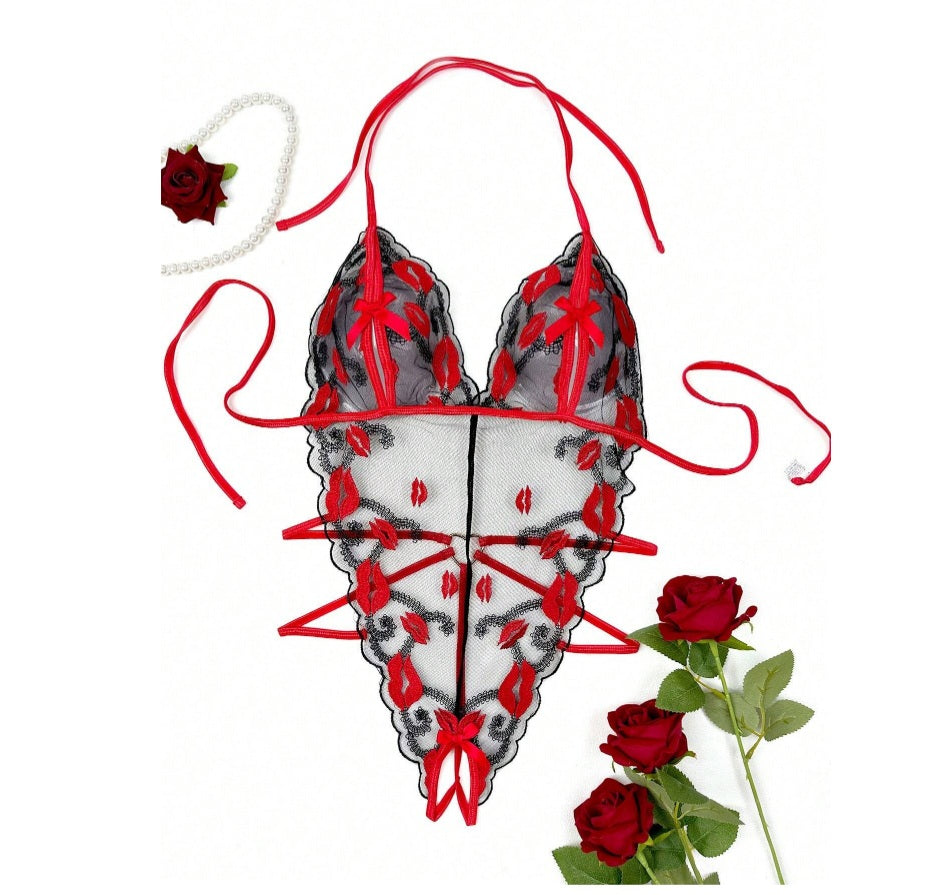 Embroidered Lace Bodysuit