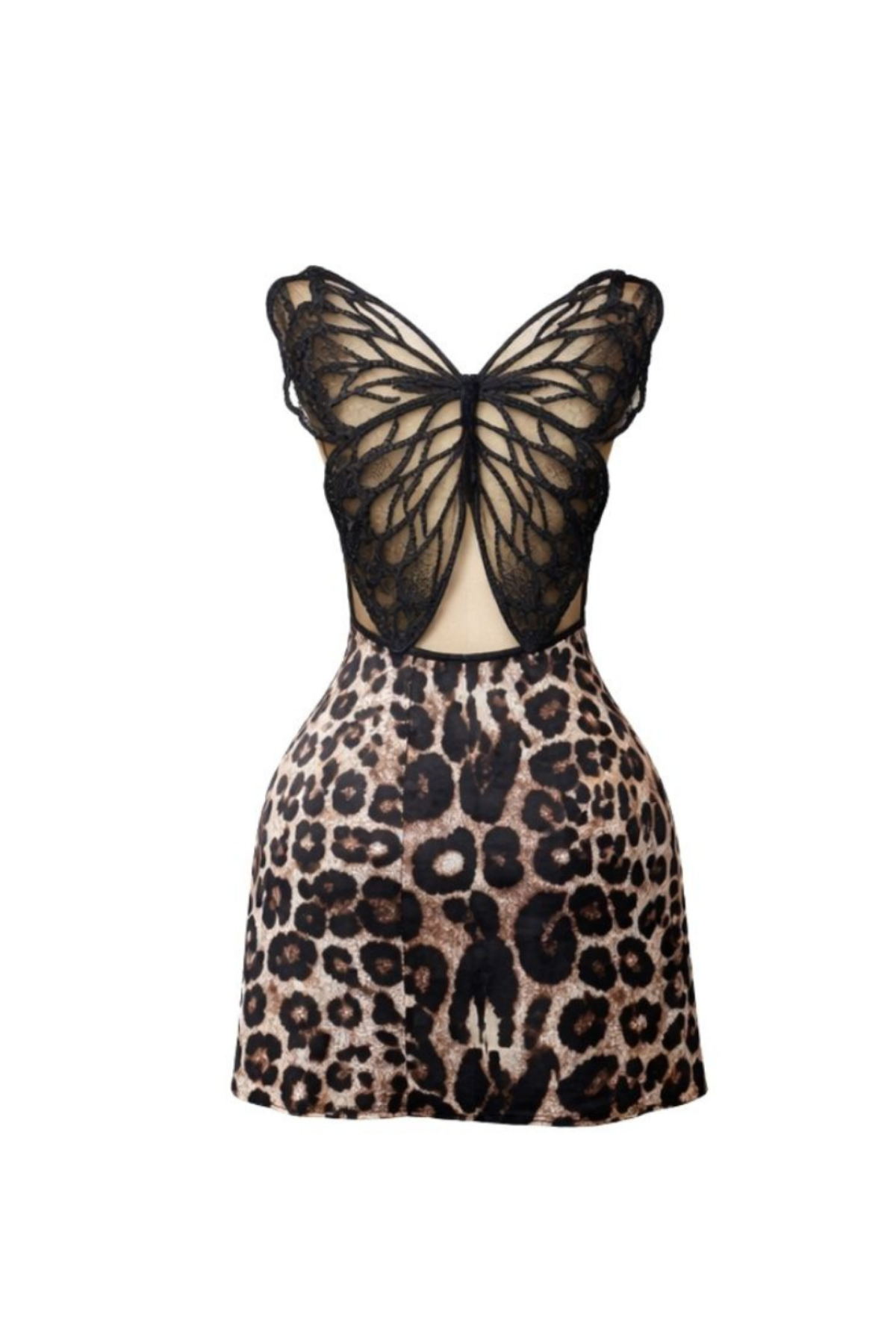 Tiger Print Dress with Butterfly Back Detail