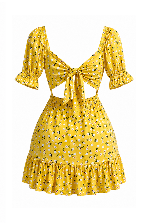 Floral Back Bow Dress