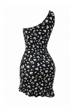 One-Shoulder Dress with Side Tie