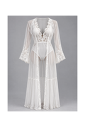Bodysuit with Long Sheer Robe