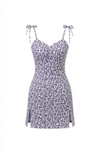 Floral Dress with Tie Straps & Side Slits