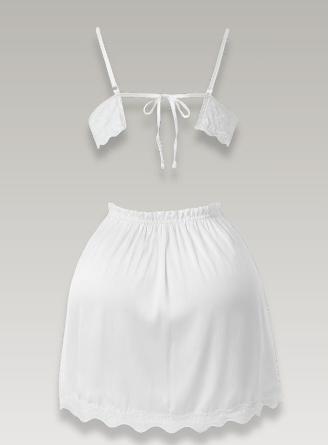 قميص نوم ستان قصير مزود ب كب