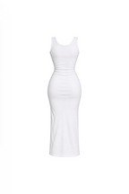 Long Open-Front Dress with Button Details
