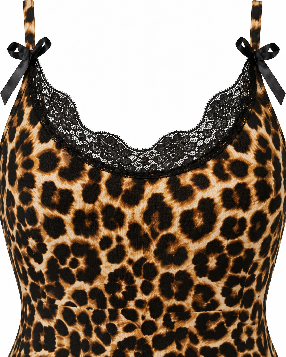 Lace Trim Leopard Lingerie