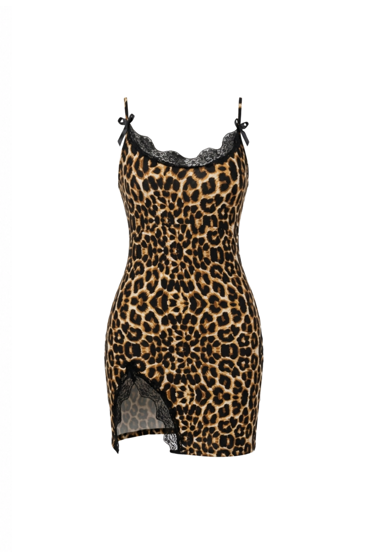 Lace Trim Leopard Lingerie