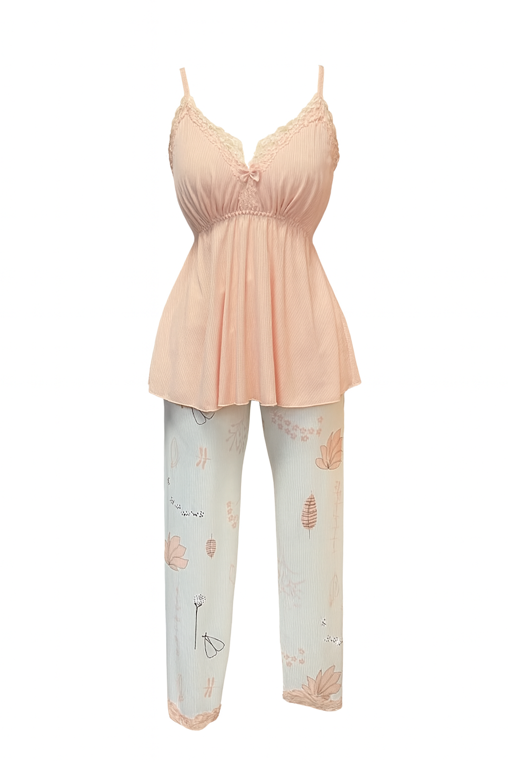 بيجامه بنطلون حماله رفيعه بطابعه الورد