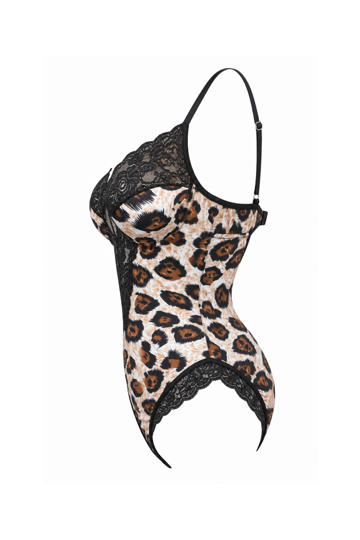 Tiger Print Baby Doll with Lace