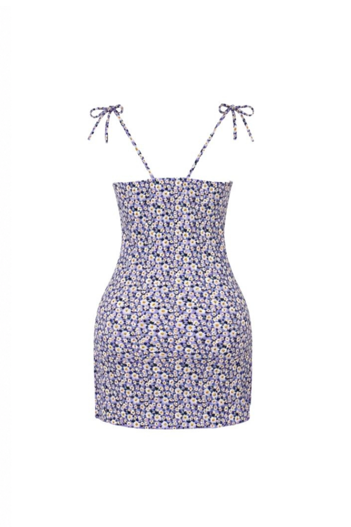Floral Dress with Tie Straps & Side Slits