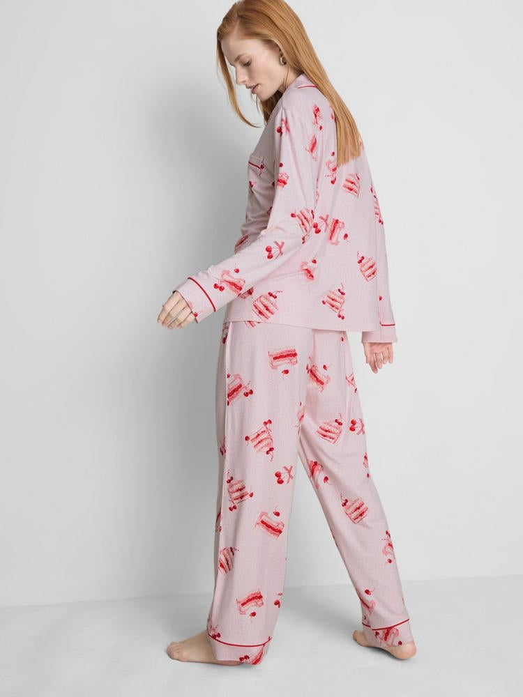 Classic Pink Cotton Pajama Set