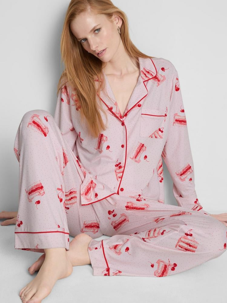 Classic Pink Cotton Pajama Set
