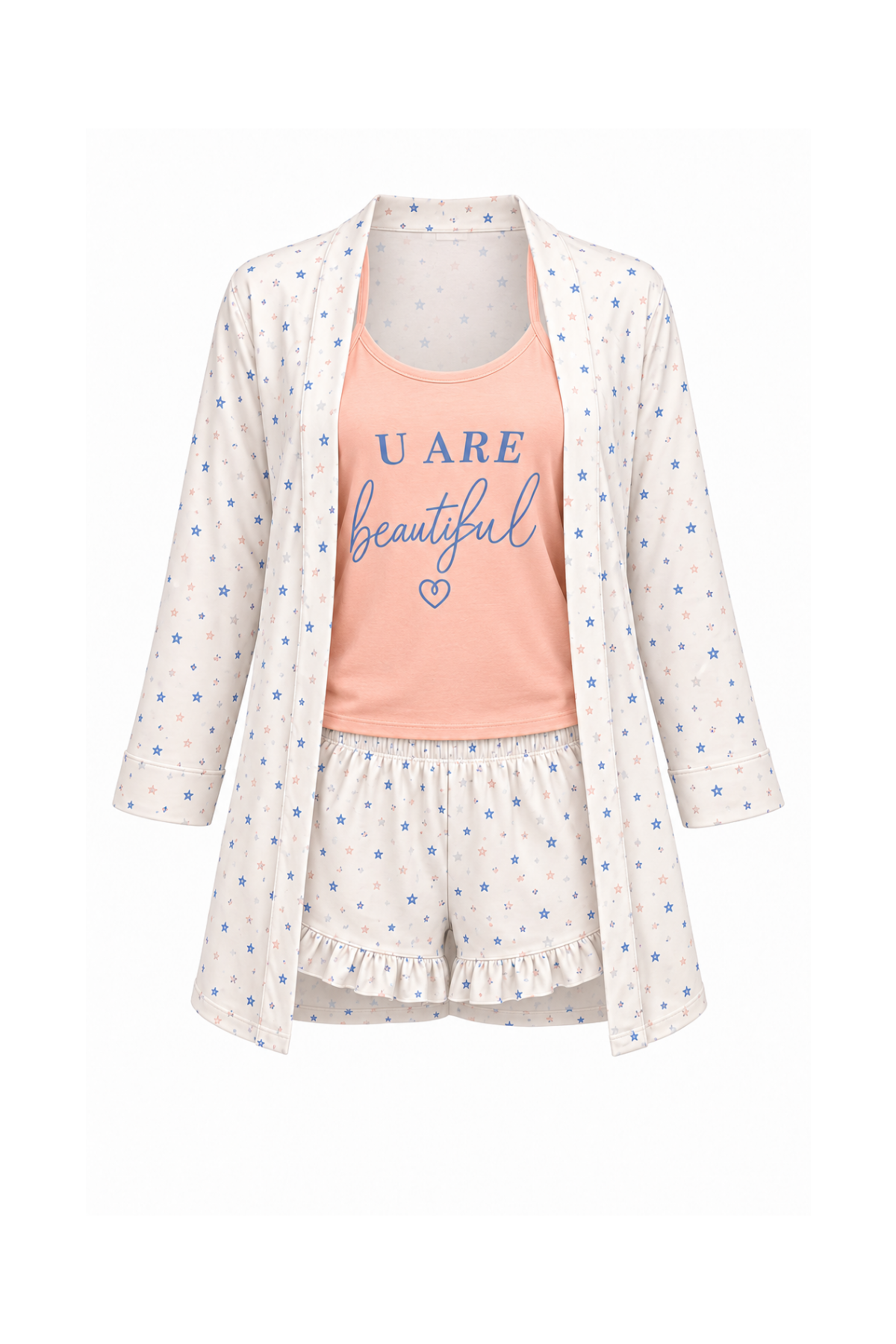 5-Piece Pajama (2Tops, Shorts & Pants & Robe)