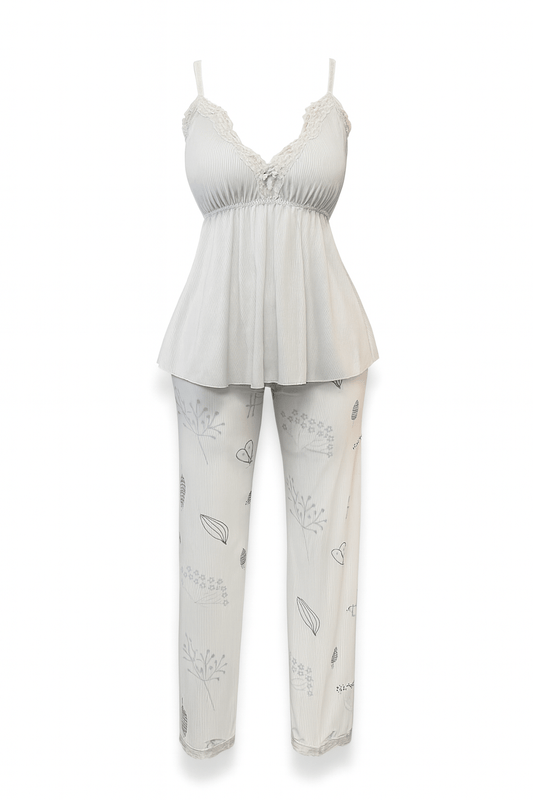 بيجامه بنطلون حماله رفيعه بطابعه الورد