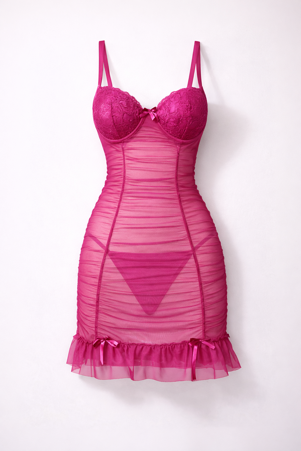 code 666 لانجري شفاف قصير اسود