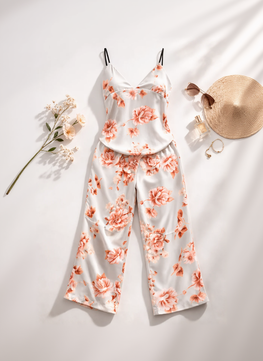 Satin Floral Set