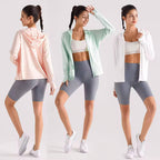 Sports Top with Sleeves, Zipper &amp; Inner and Outer Pockets