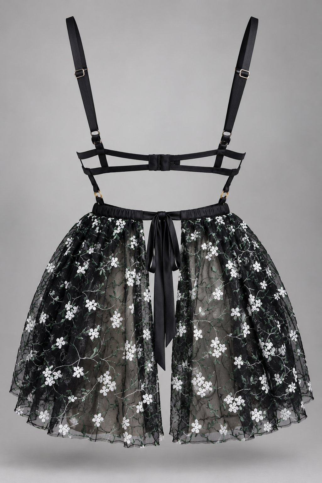 Sheer Lingerie with Open Midriff & Back