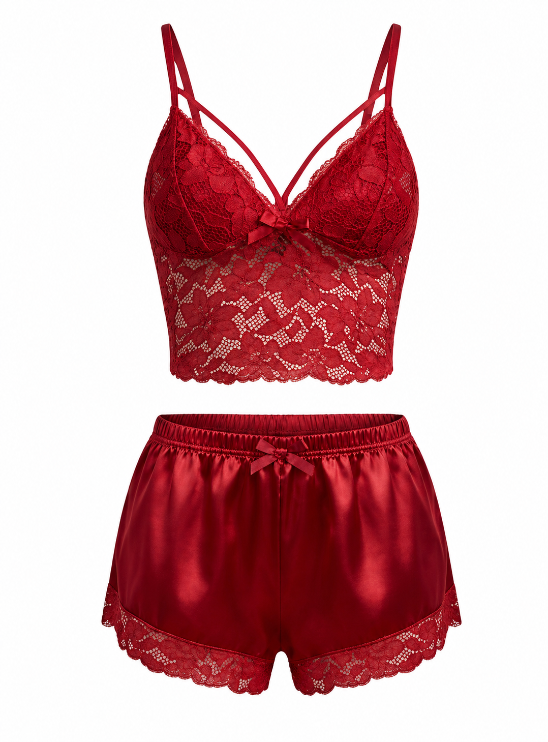 Satin Lace Charm Pajama Set