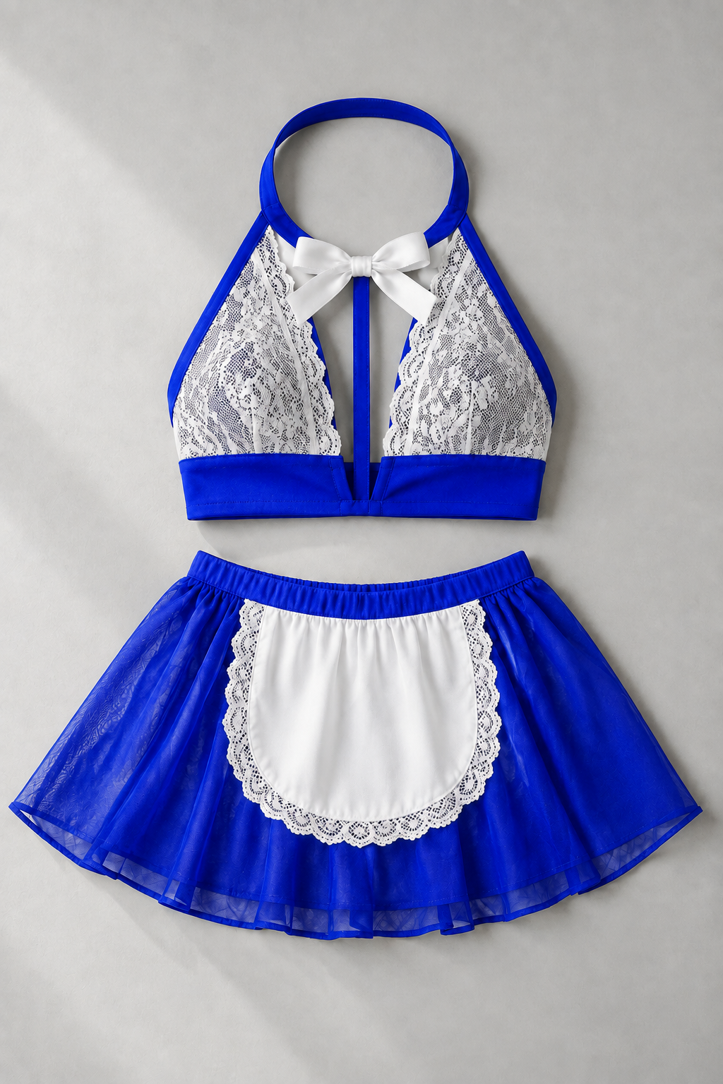 Sheer Lace-Trim Babydoll