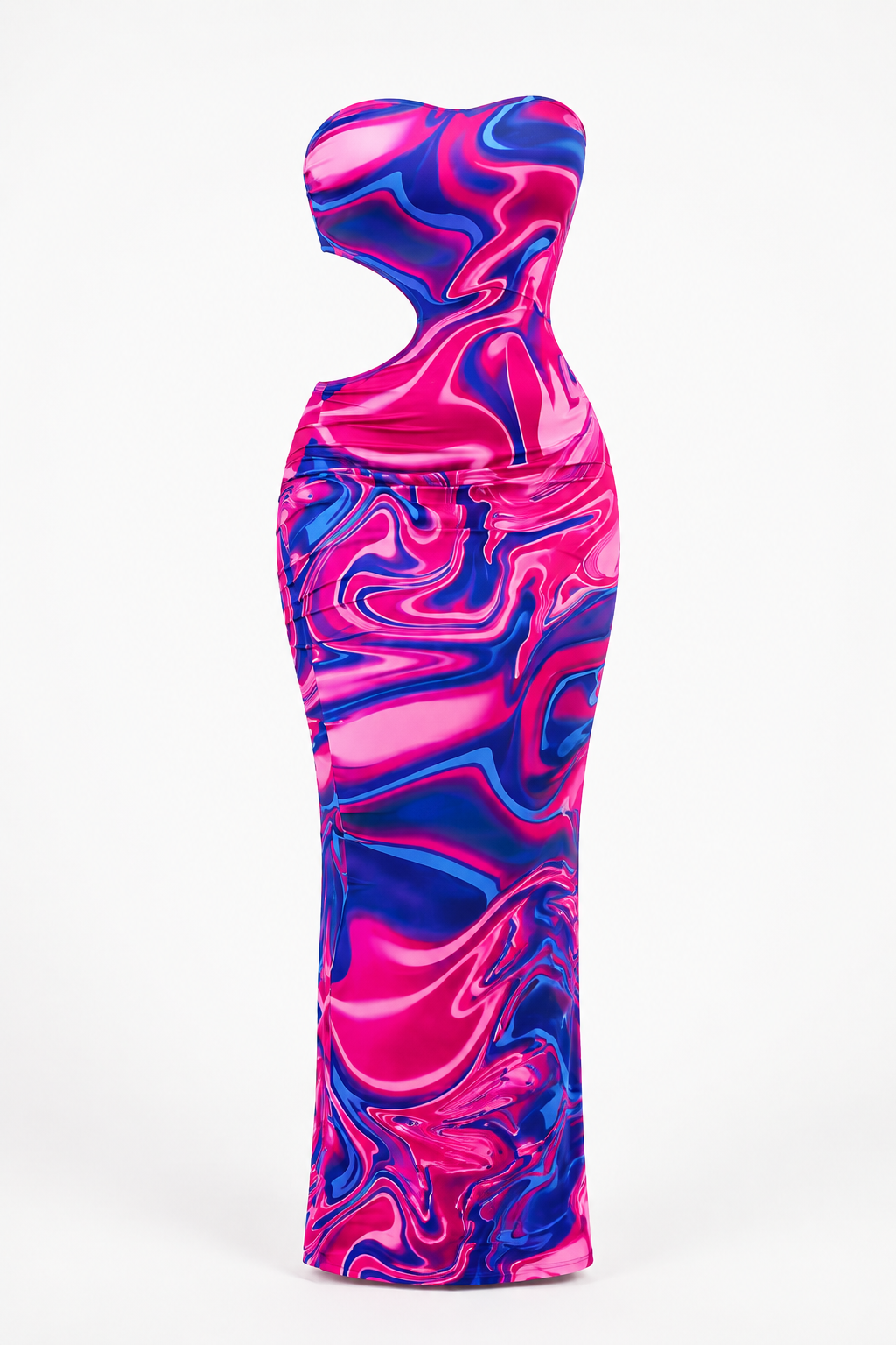 Colorful Side-Slit Dress