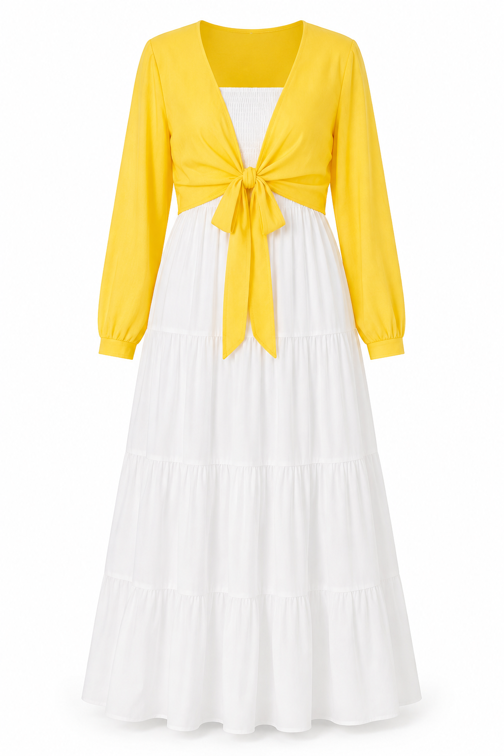 Long Dress with Front-Tie Bolero