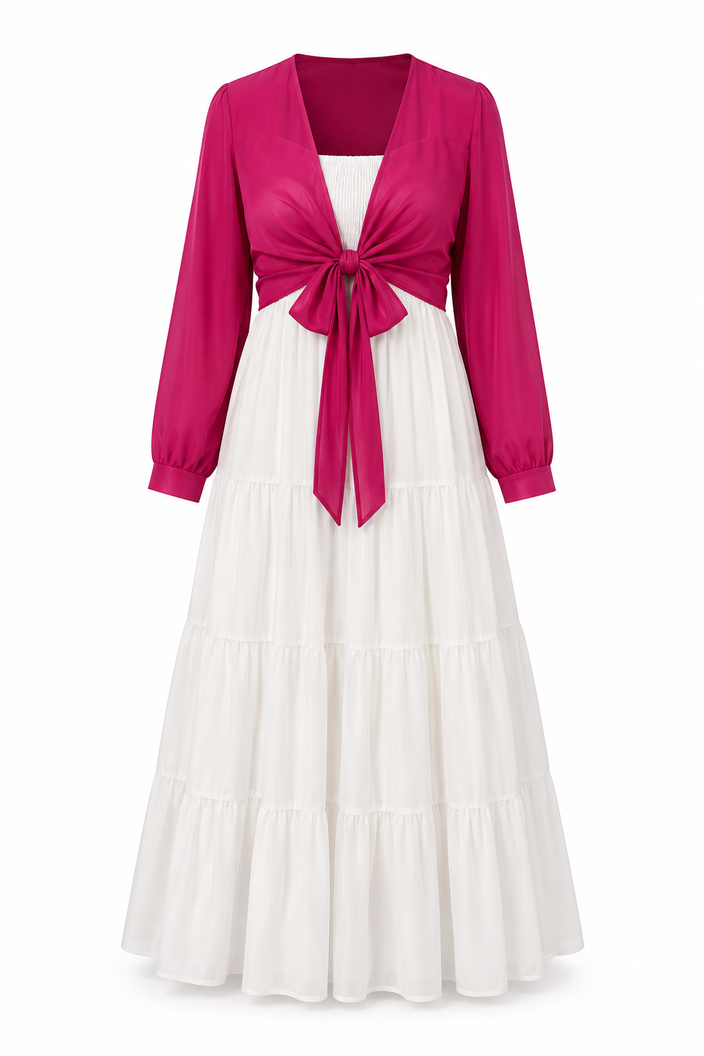 Long Dress with Front-Tie Bolero