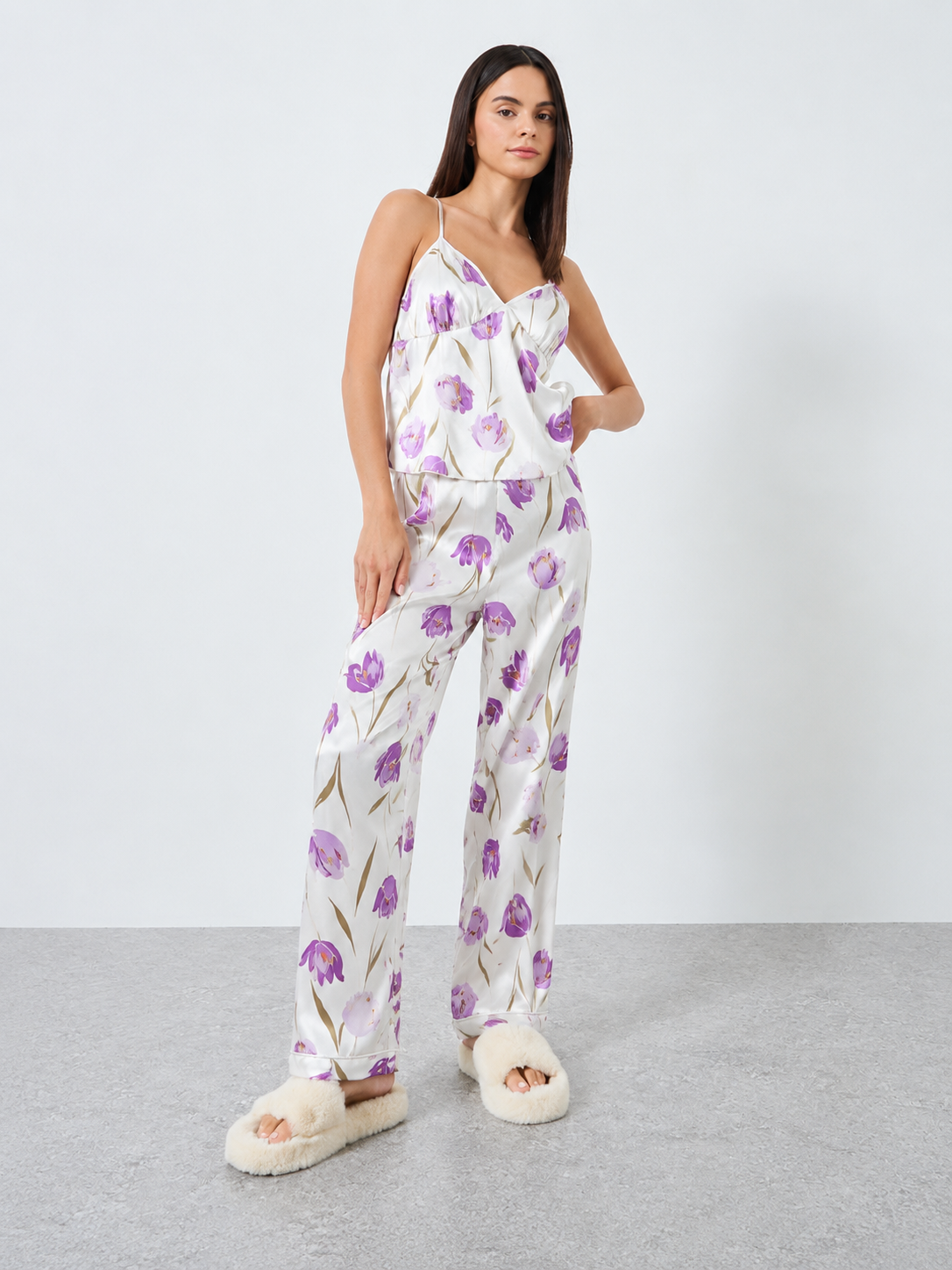 Floral Satin Cami Pajama