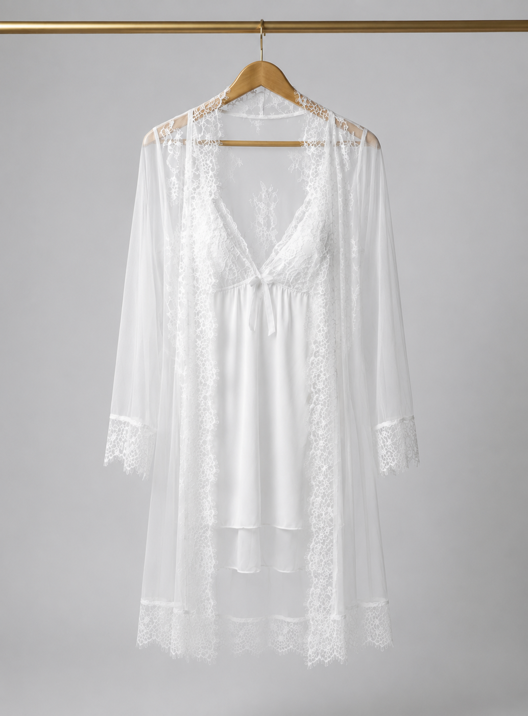 Short Sheer Lingerie with Sheer Robe