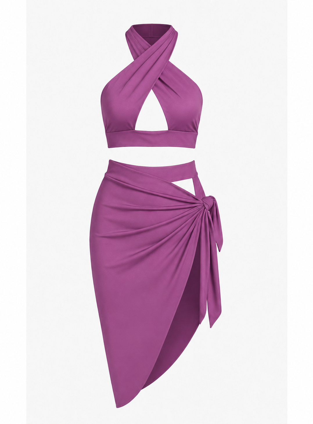 Top & Skirt Set with Open Neckline