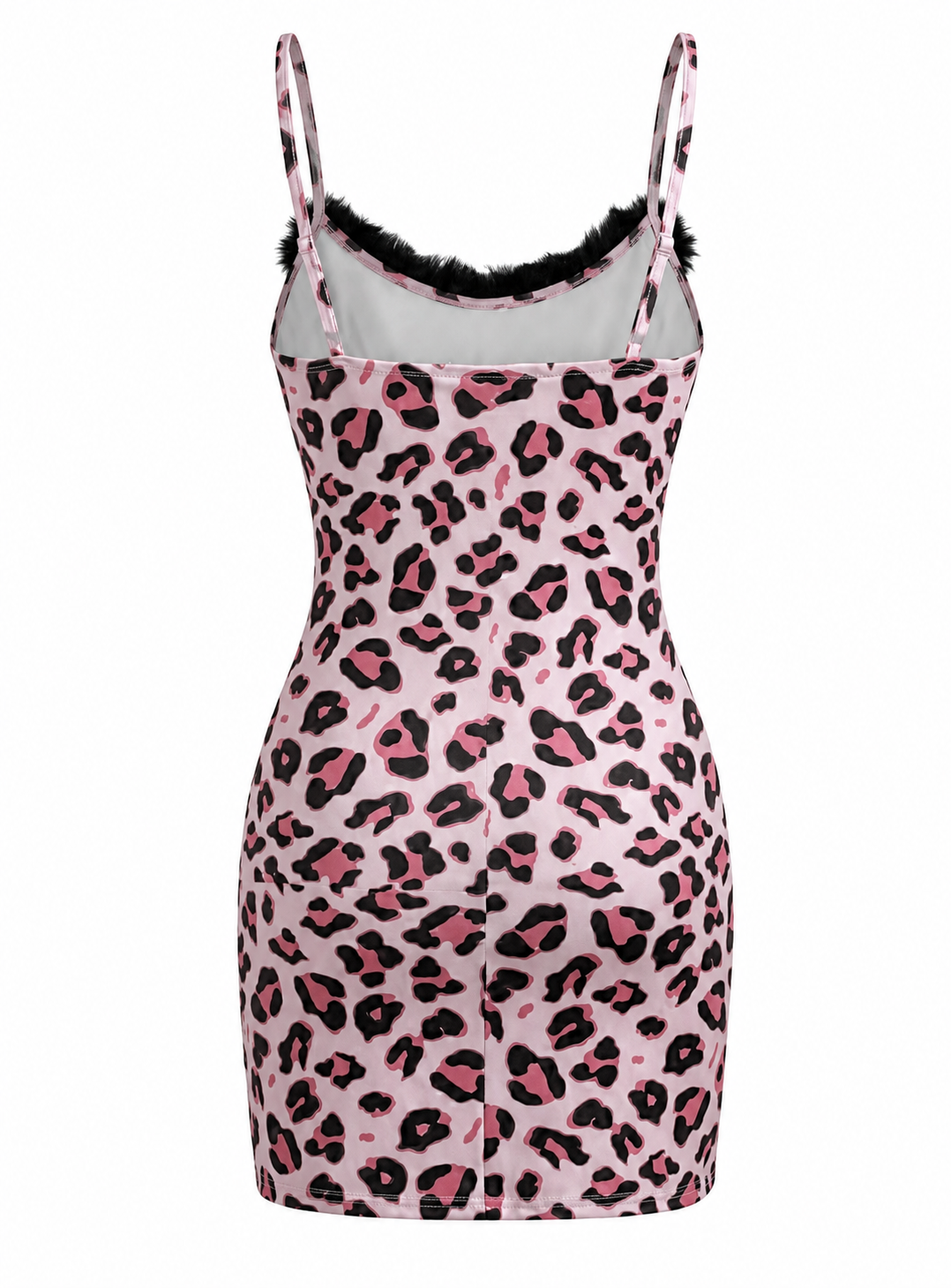 Tiger Print Mini Dress with Fur