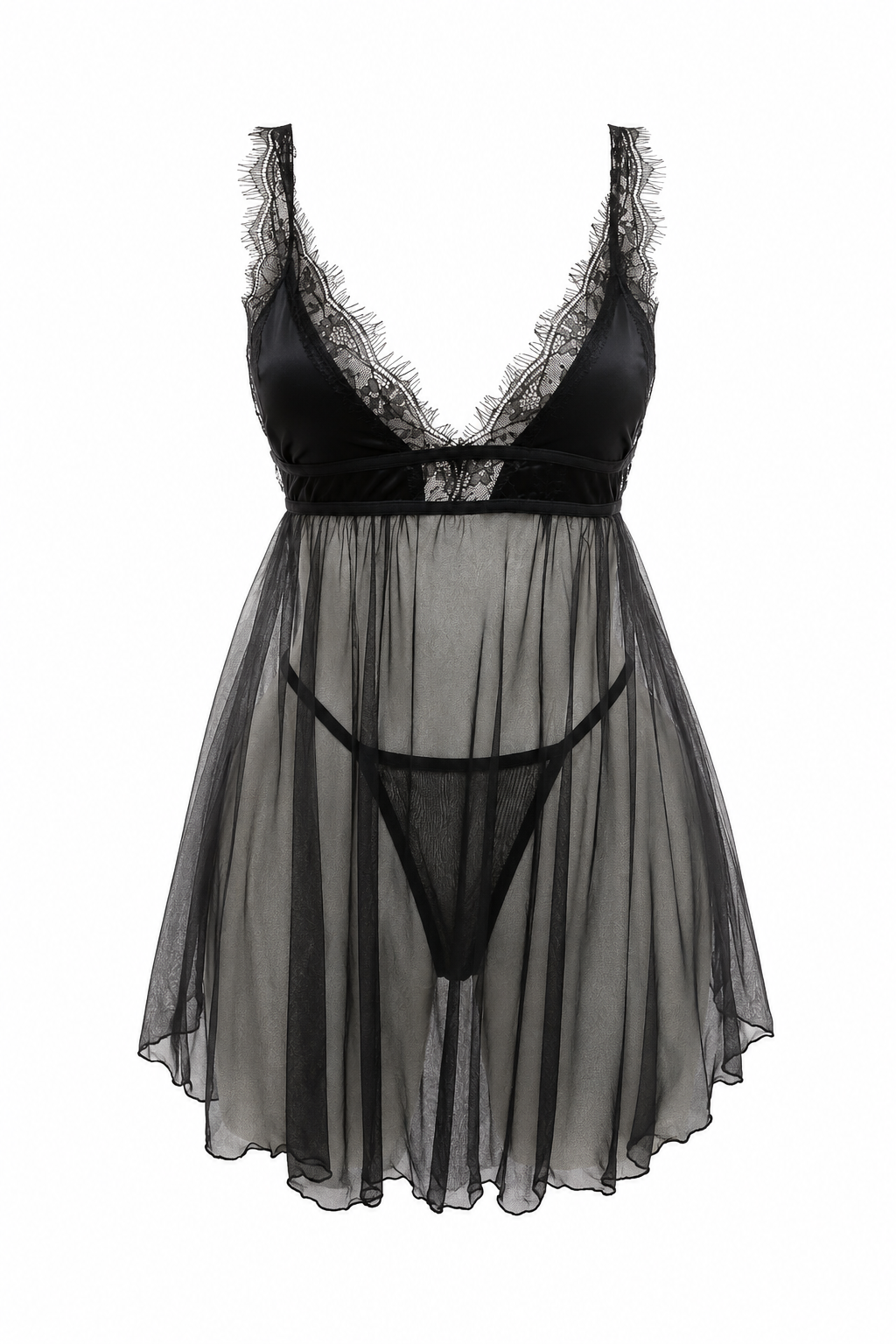 Sheer Open Back Lingerie