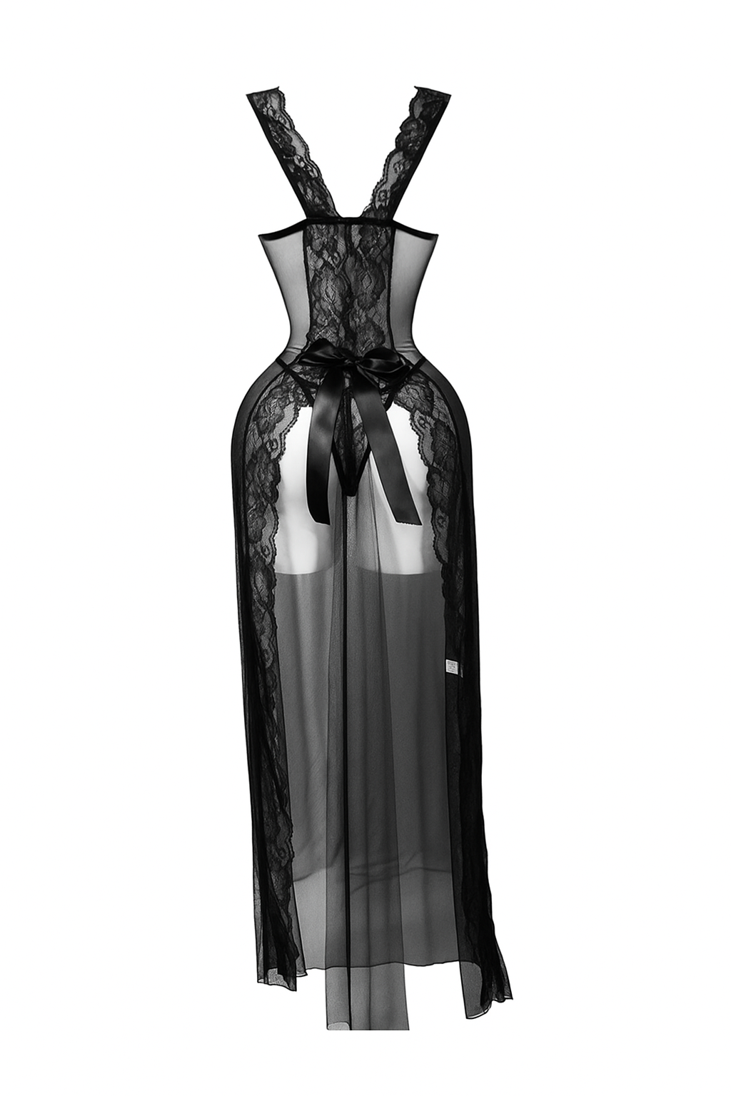 Long Sheer Backless Lingerie