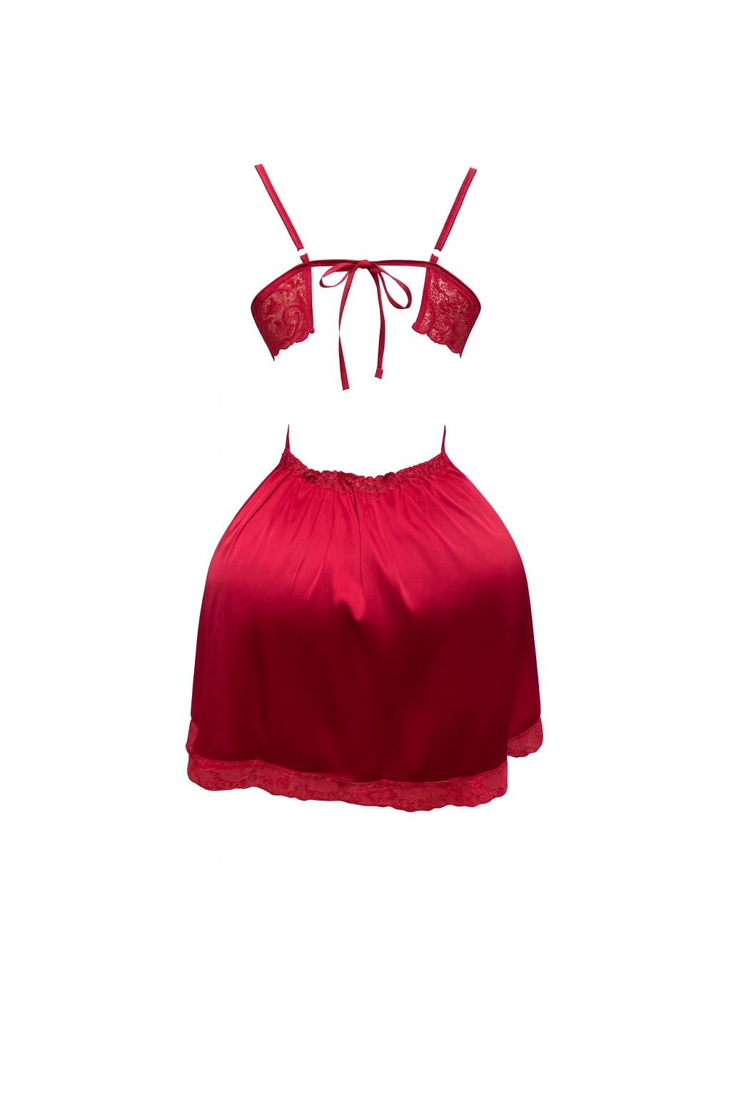 قميص نوم ستان قصير مزود ب كب