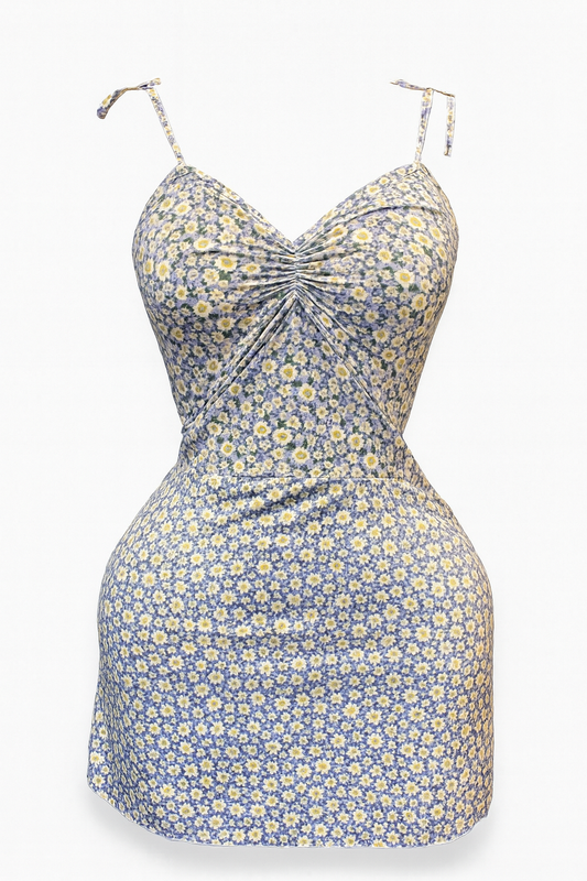 فستان بحماله رفيعه بطبعه الورد