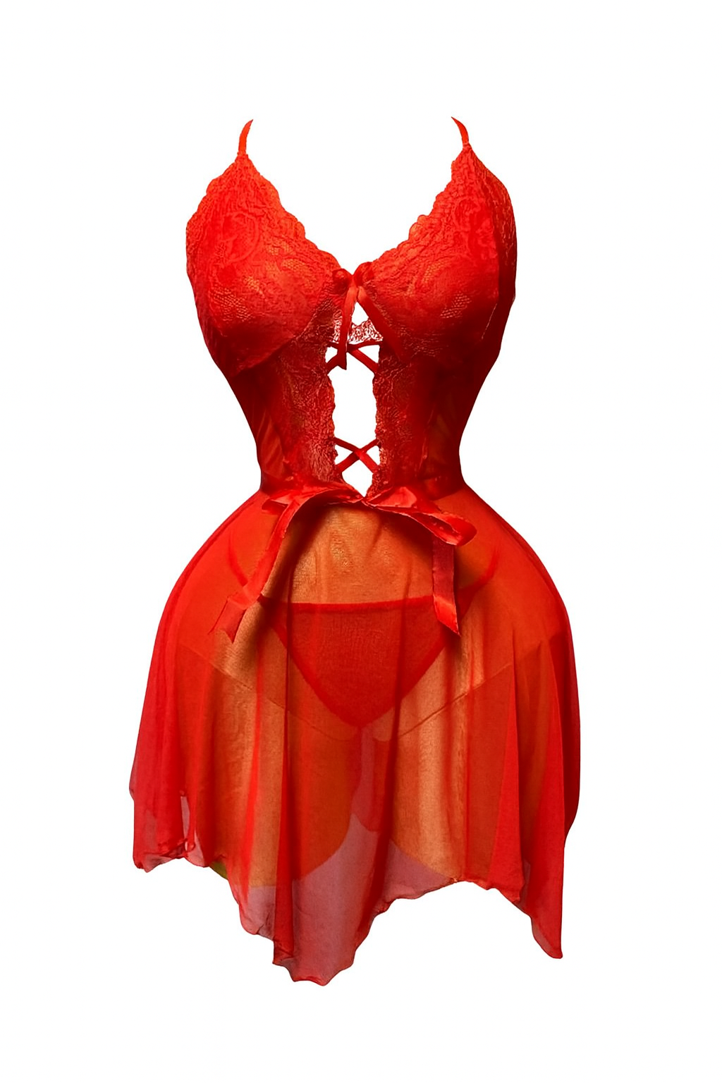 لانجيري شفاف بقصه ضهر ومزود بروب