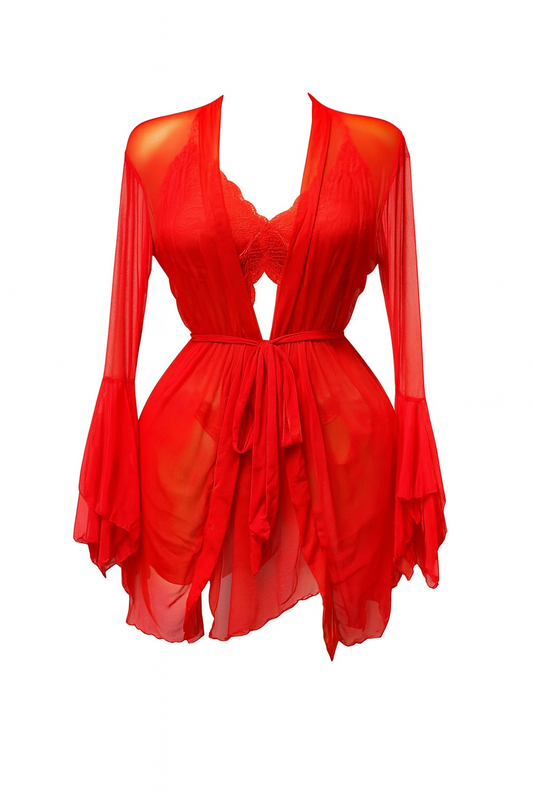 لانجيري شفاف بقصه ضهر ومزود بروب