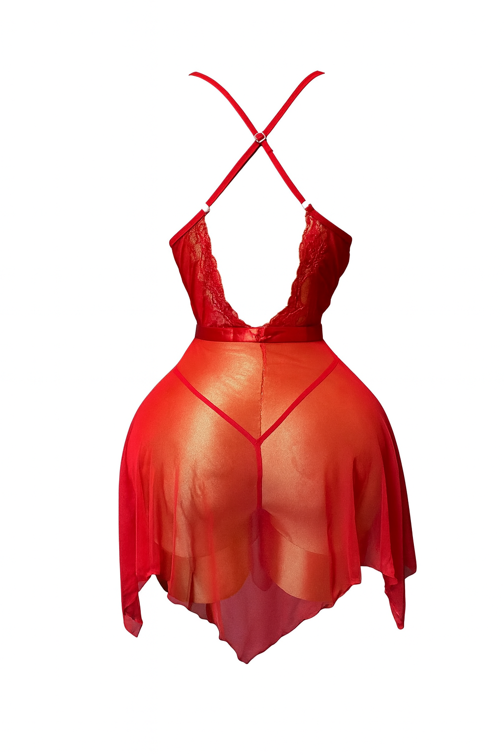 لانجيري شفاف بقصه ضهر ومزود بروب