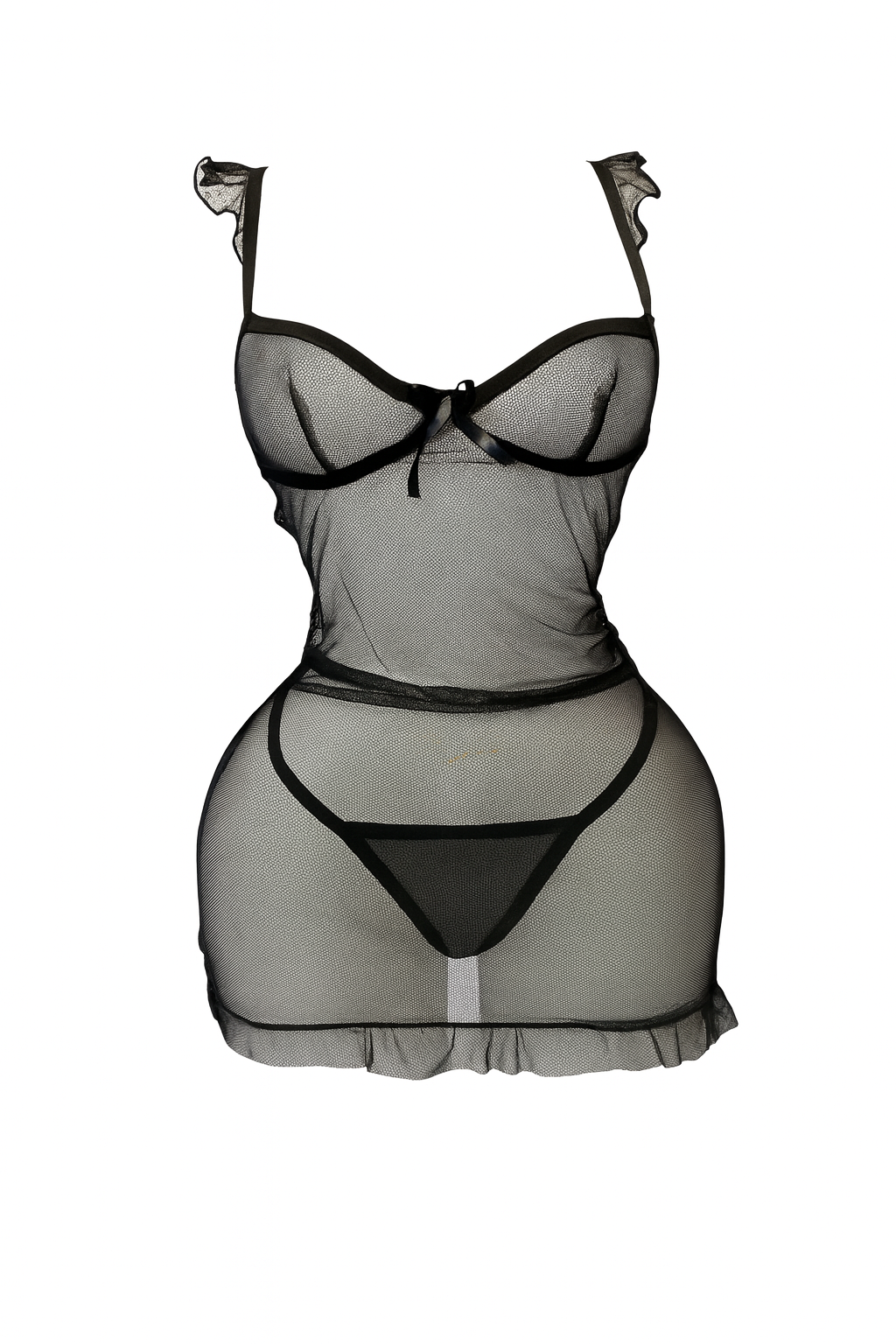 بيبي دول شفاف مزود ب استك من الجناب