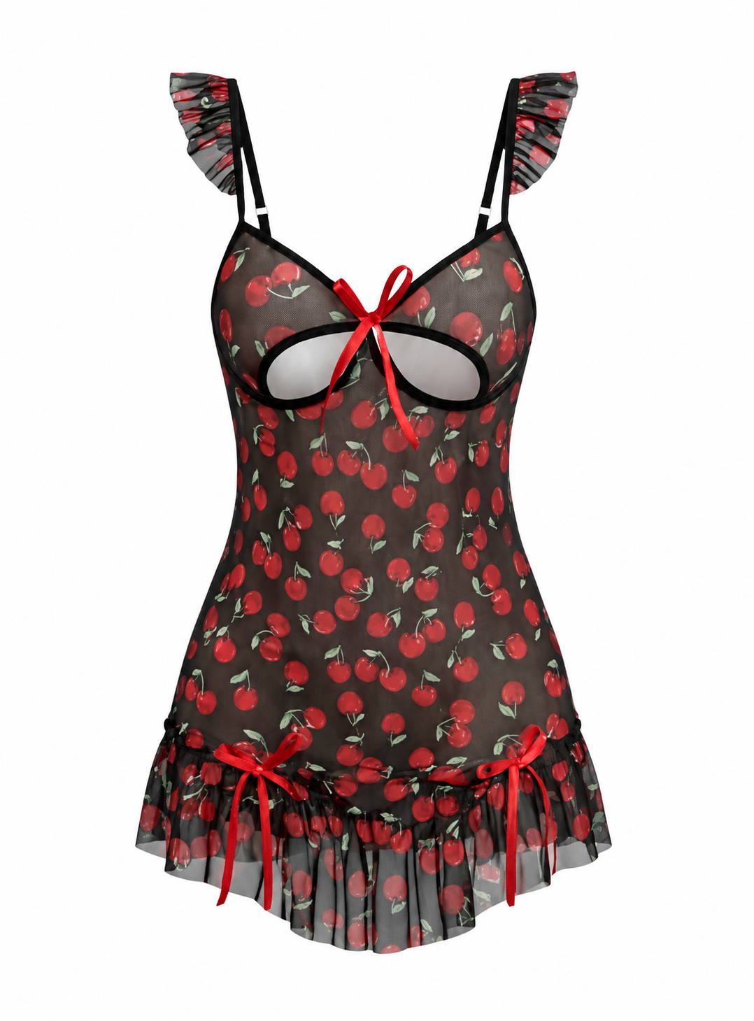 Short Cherry Lingerie with Front Cutout